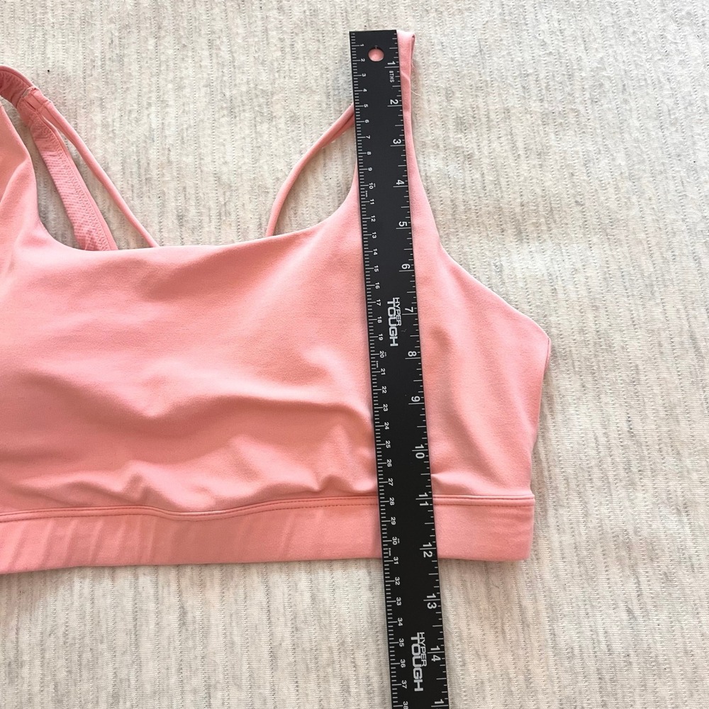 Athleta Pink Strappy Back Square Neck Yoga Workout Sports Bra Womens Size Medium - Picture 7 of 8